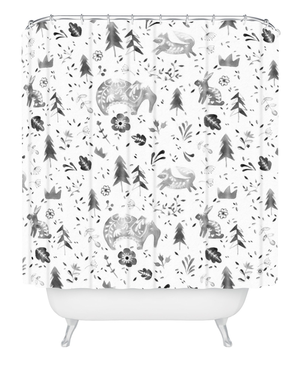 Folky Forest Shower Curtain