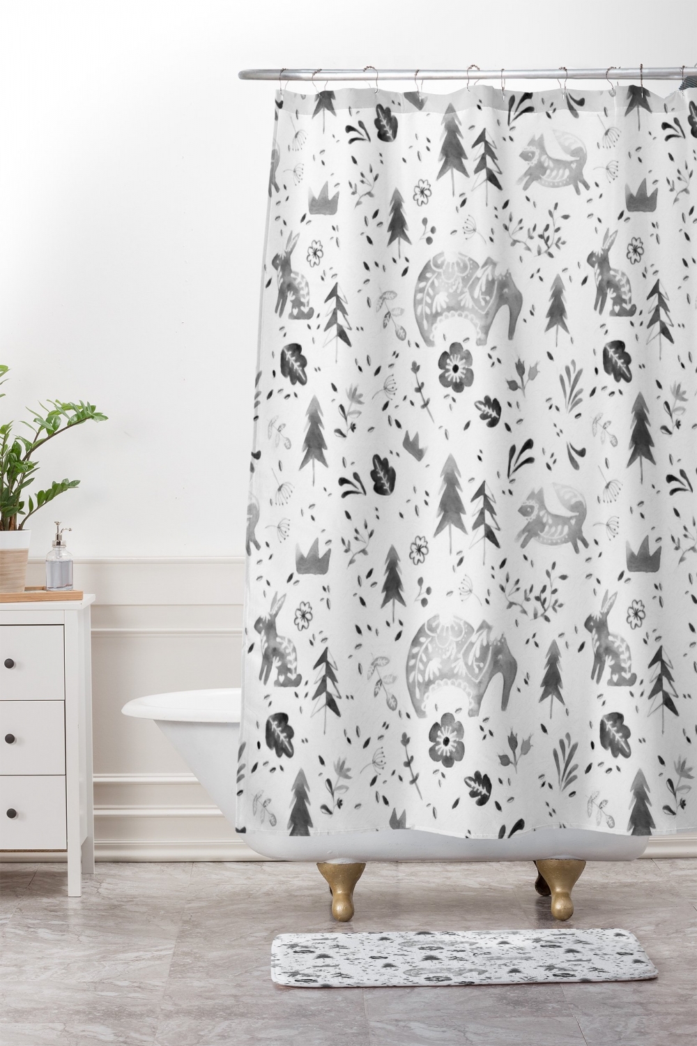 Folky Forest Shower Curtain