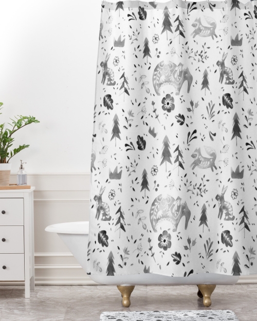 Folky Forest Shower Curtain