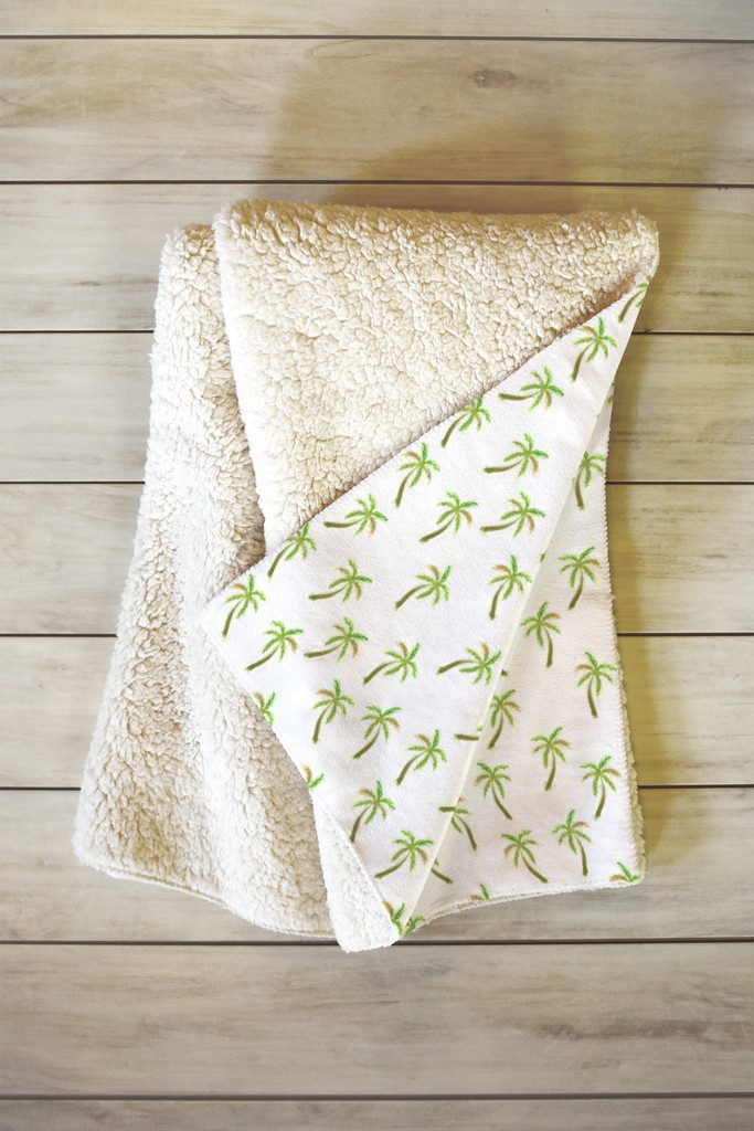 Pretty Palm Trees Fleece Throw Blanket Wonder Forest Store