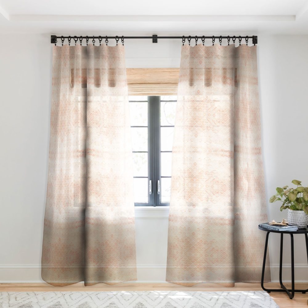 Diamond Watercolor Grid Sheer Curtains by Wonder Forest