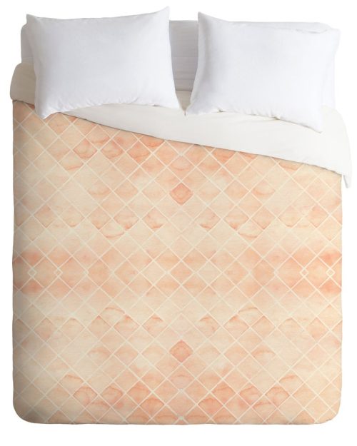 Diamond Watercolor Grid Duvet Cover by Wonder Forest