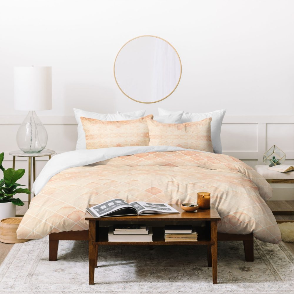 Diamond Watercolor Grid Duvet Cover by Wonder Forest