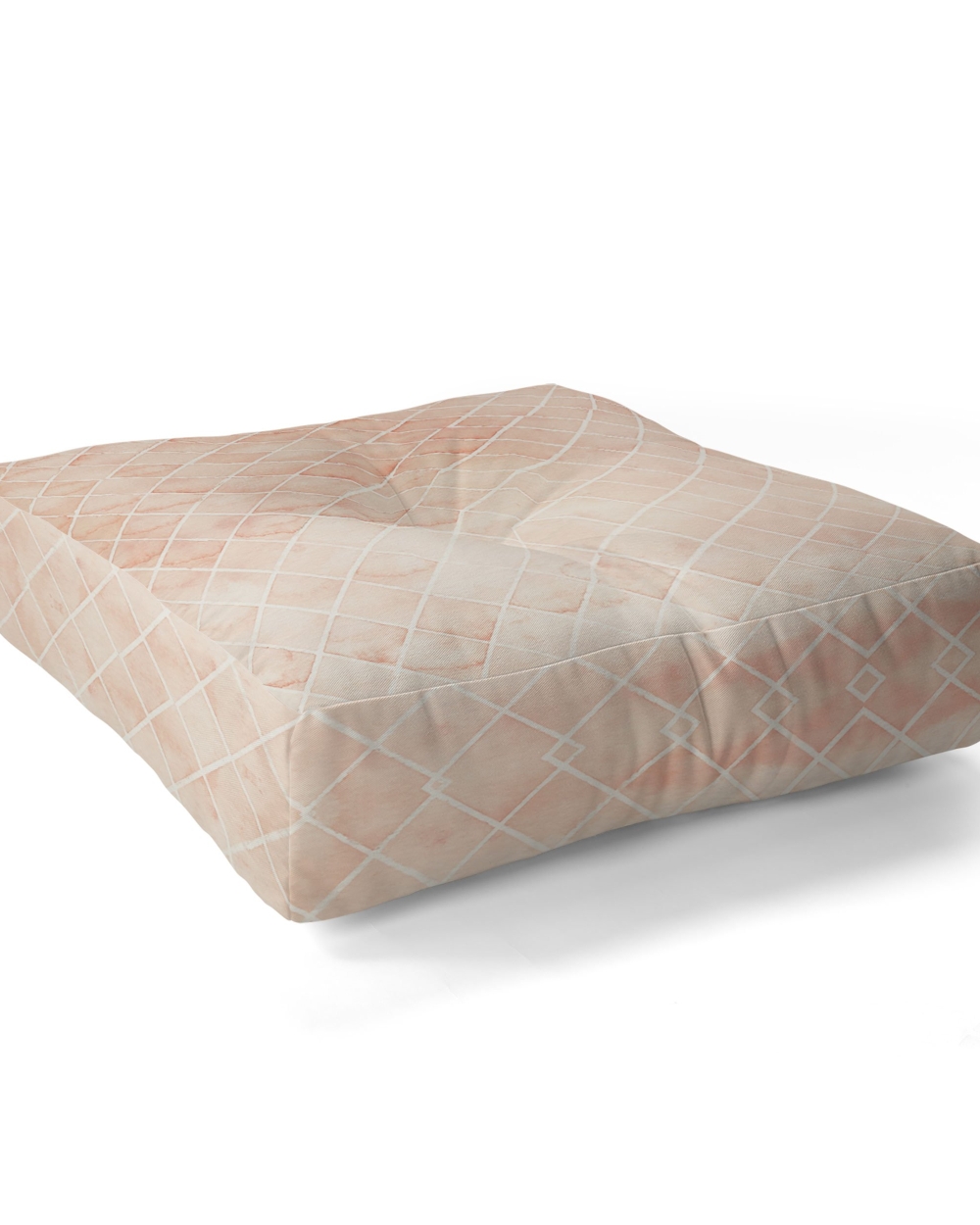 Diamond Watercolor Grid Floor Pillow by Wonder Forest