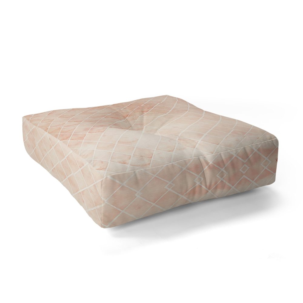 Diamond Watercolor Grid Floor Pillow by Wonder Forest