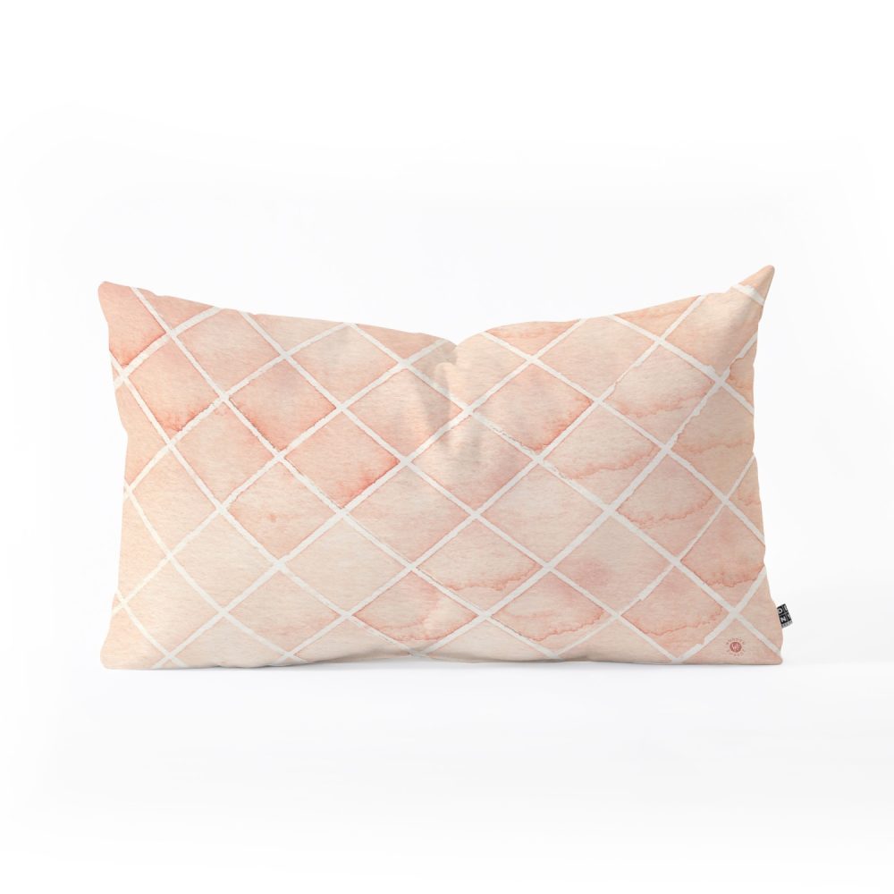 Diamond Watercolor Grid Throw Pillow by Wonder Forest