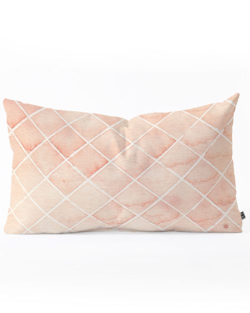 Diamond Watercolor Grid Throw Pillow by Wonder Forest