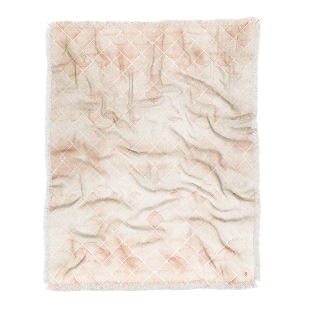 Diamond Watercolor Grid Woven Throw Blanket by Wonder Forest