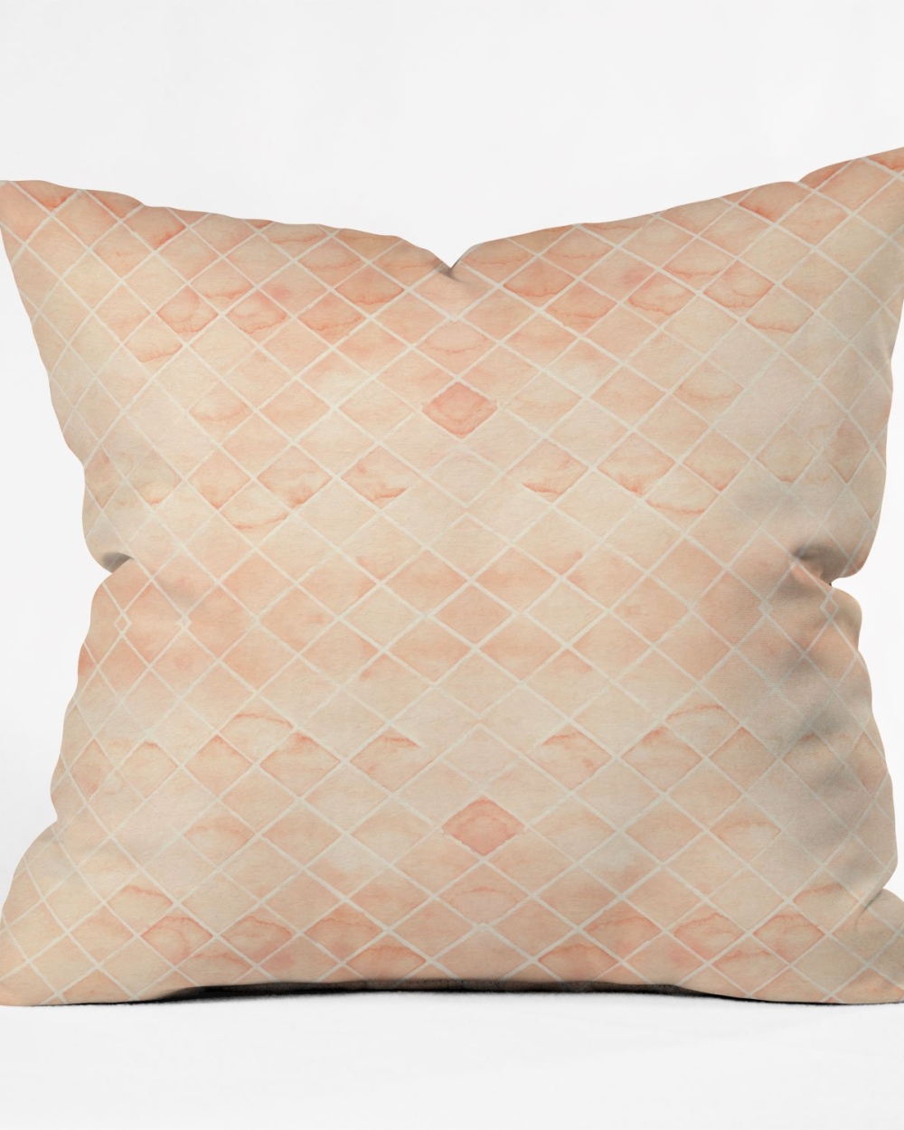 Diamond Watercolor Grid Throw Pillow by Wonder Forest