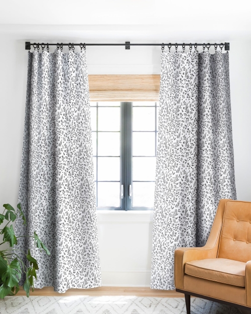Floral Sketches Blackout Curtain Panel by Wonder Forest