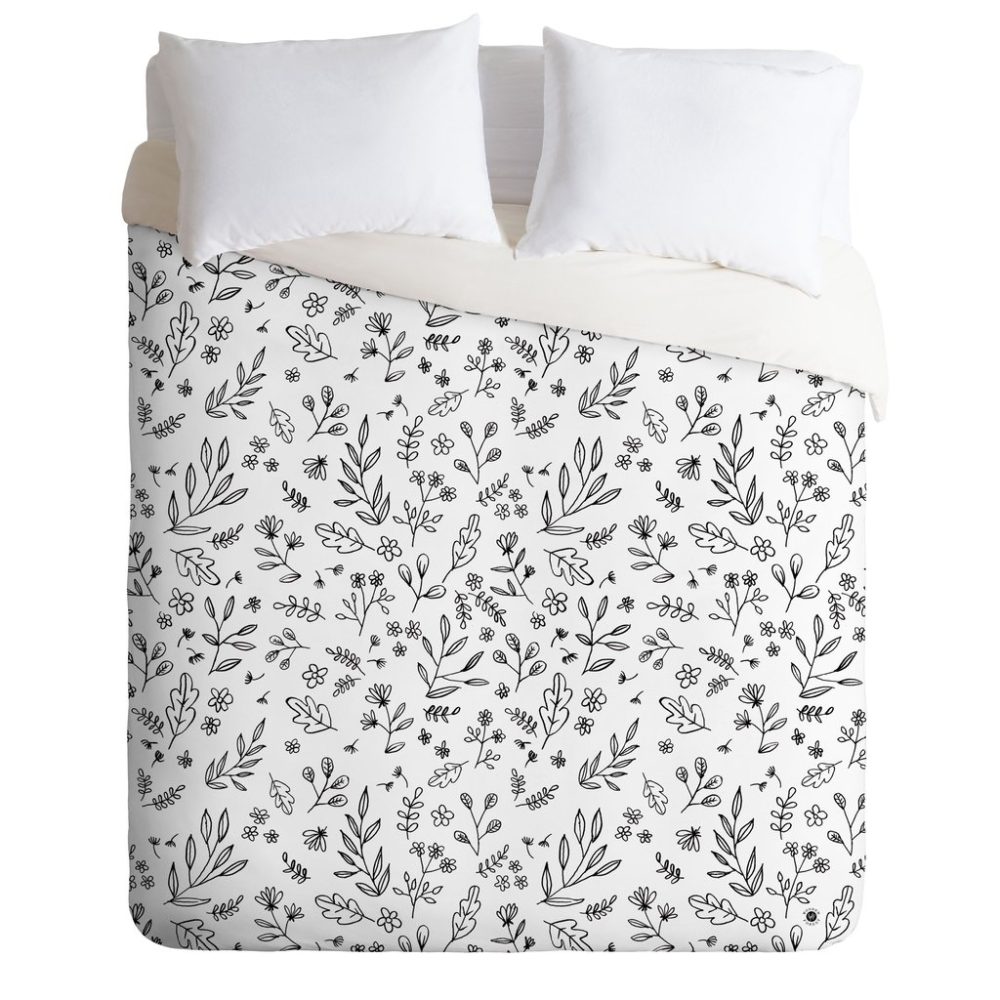 Floral Sketches Duvet Cover by Wonder Forest