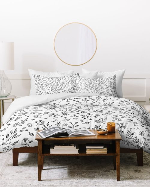 Floral Sketches Duvet Cover by Wonder Forest