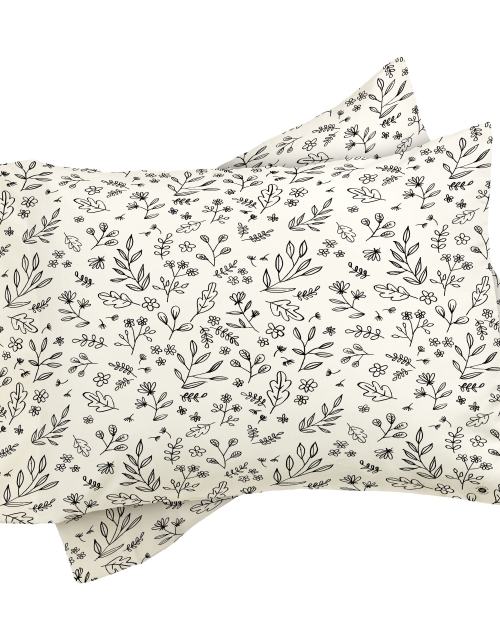 Floral Sketches Pillow Sham by Wonder Forest