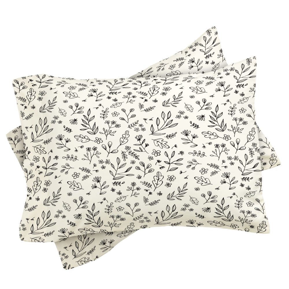 Floral Sketches Pillow Sham by Wonder Forest