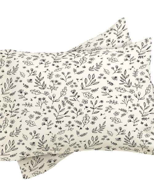 Floral Sketches Pillow Sham by Wonder Forest