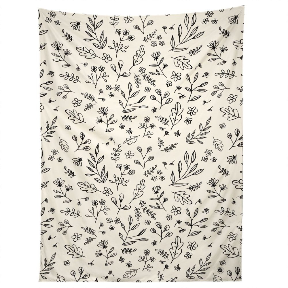 Floral Sketches Tapestry by Wonder Forest