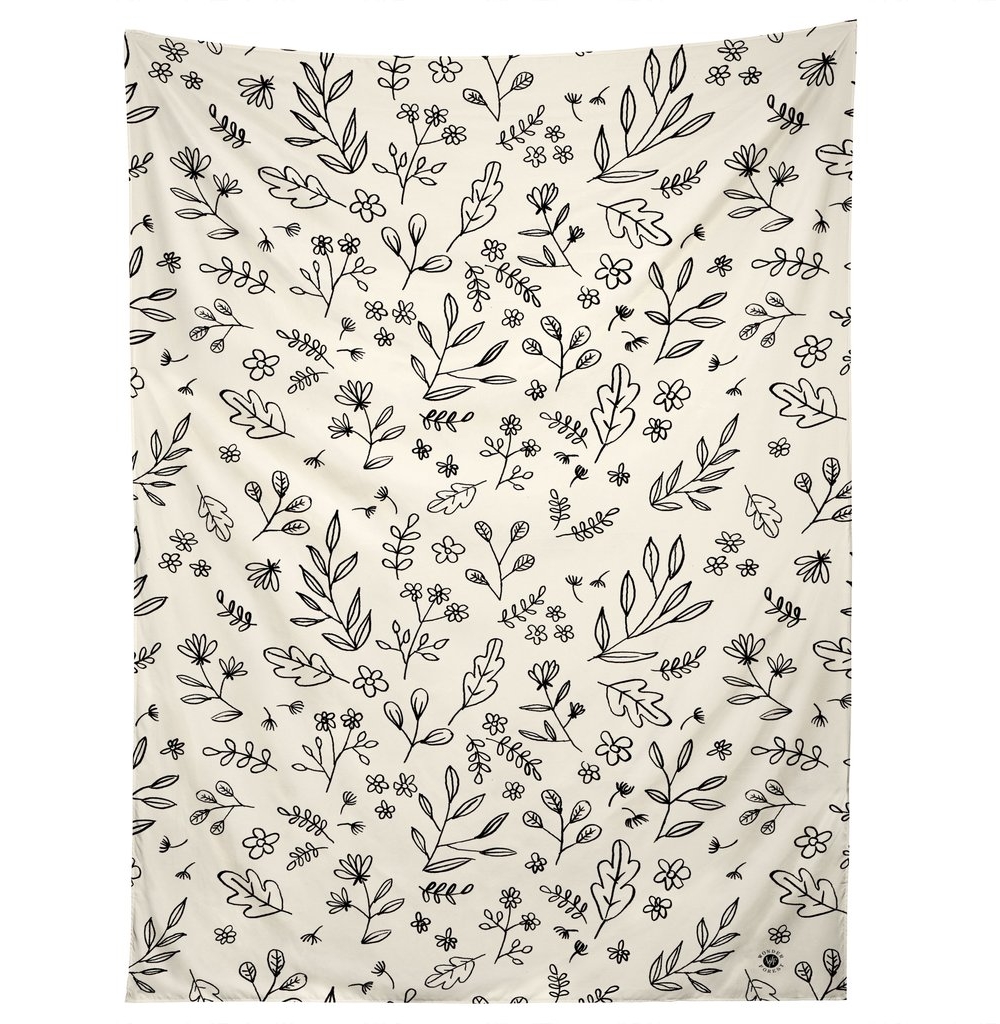 Floral Sketches Tapestry by Wonder Forest