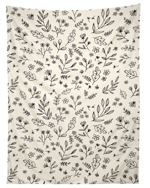 Floral Sketches Tapestry by Wonder Forest